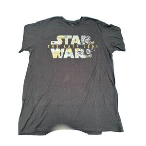 Star Wars Last Jedi Shirt Disney Parks Spellout Black Short Sleeves Sz XL NWT